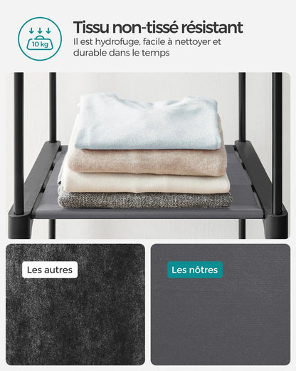 Penderie tissus pliable – rangement vêtements pratique et solide Gris