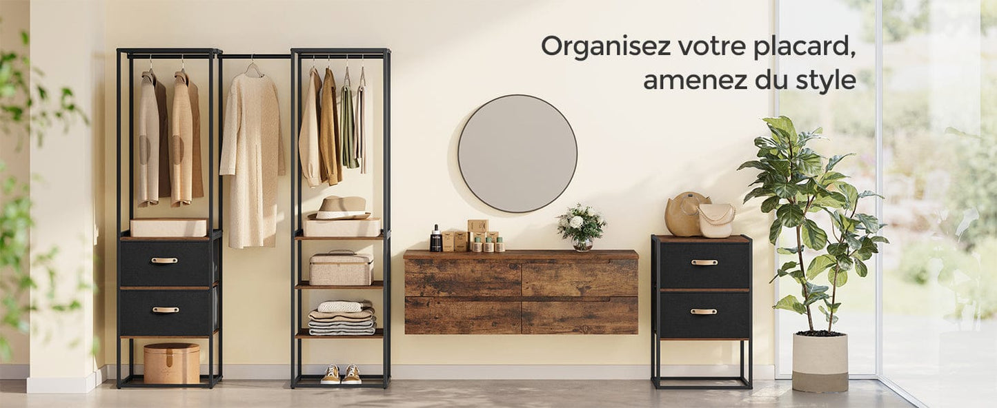 Penderie et portant - Optimisez l'espace de rangement de votre chambre avec l'armoire penderie Marron