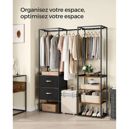 Penderie et portant - Optimisez l'espace de rangement de votre chambre avec l'armoire penderie Marron