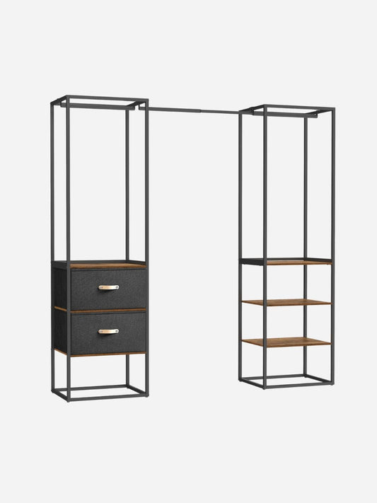 Penderie et portant - Optimisez l'espace de rangement de votre chambre avec l'armoire penderie Marron