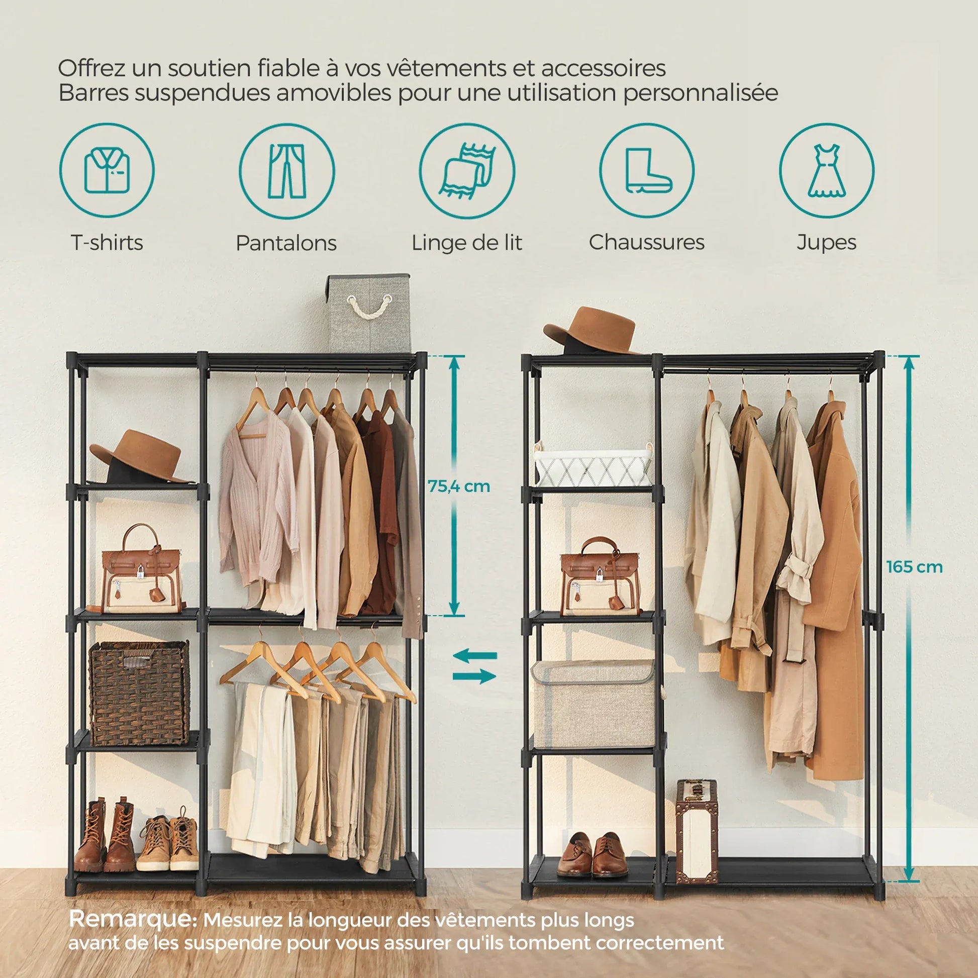 Penderie étagère - Transformez Votre Rangement avec Style et Efficacité Noir