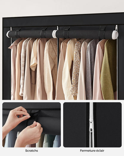 Penderie pour petit espace pliable et fonctionnelle Noir