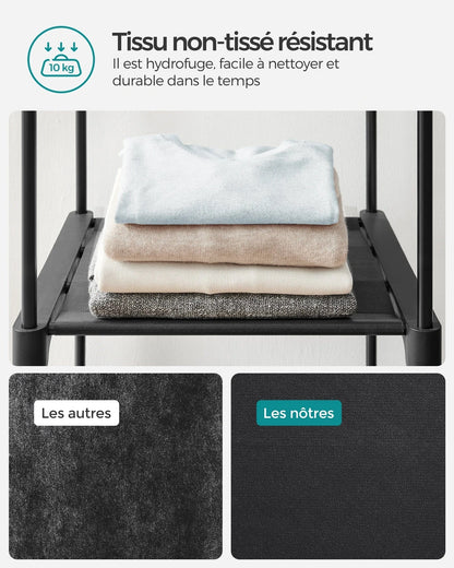 Penderie pour petit espace pliable et fonctionnelle Noir