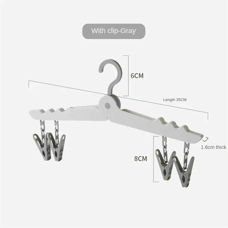 MOD 32 Clips Folding Clothes Dryer Hanger Windproof Socks Underwear Drying Rack Household Children Adults Storage Laundry Rack Gray 4Clip / CHINA
