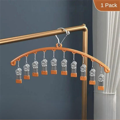 Petit étendoirs pliable vêtements - Profitez d'un séchage efficace et pratique Orange 10 crochets