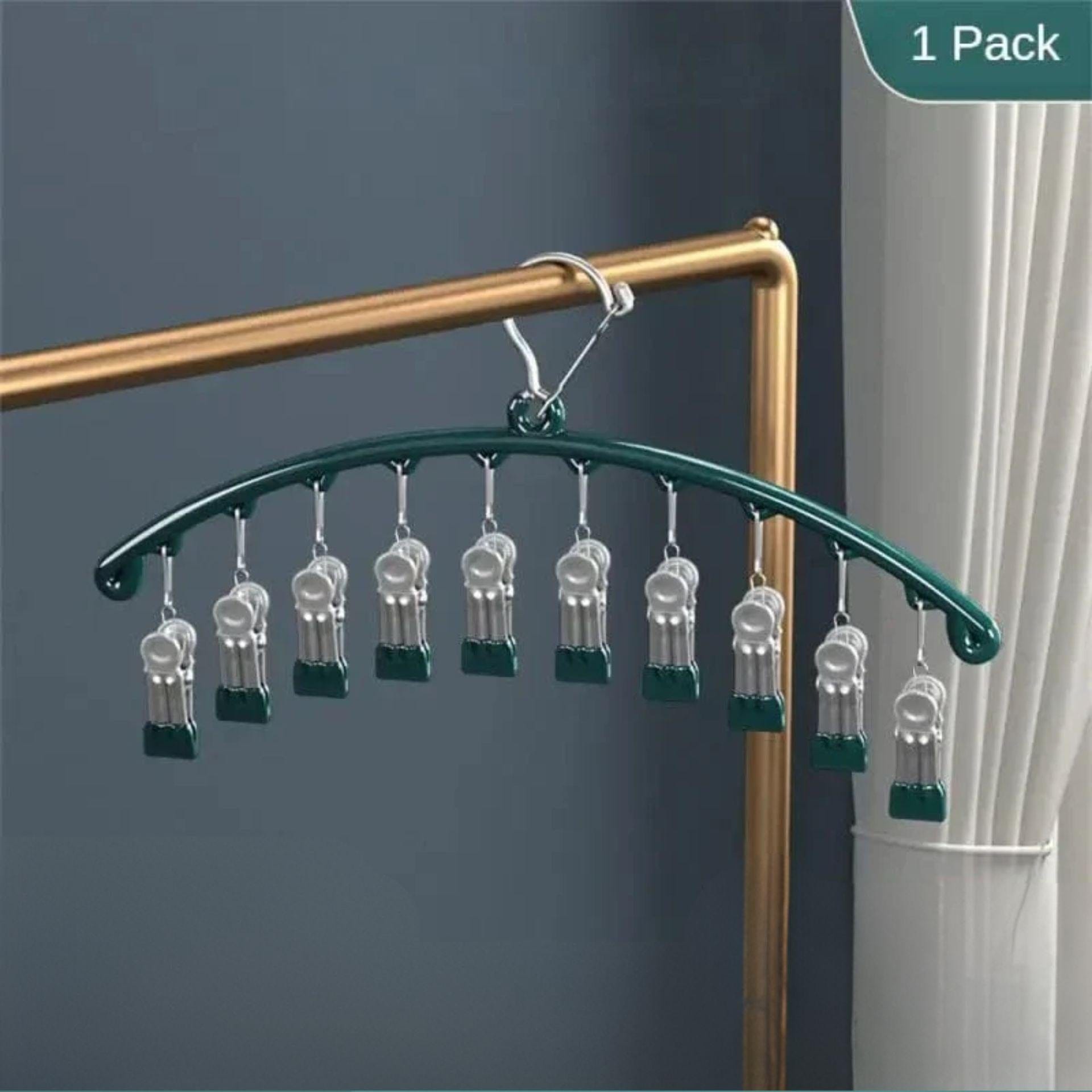 Petit étendoirs pliable vêtements - Profitez d'un séchage efficace et pratique Vert 10 crochets