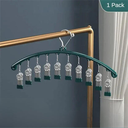 Petit étendoirs pliable vêtements - Profitez d'un séchage efficace et pratique Vert 10 crochets