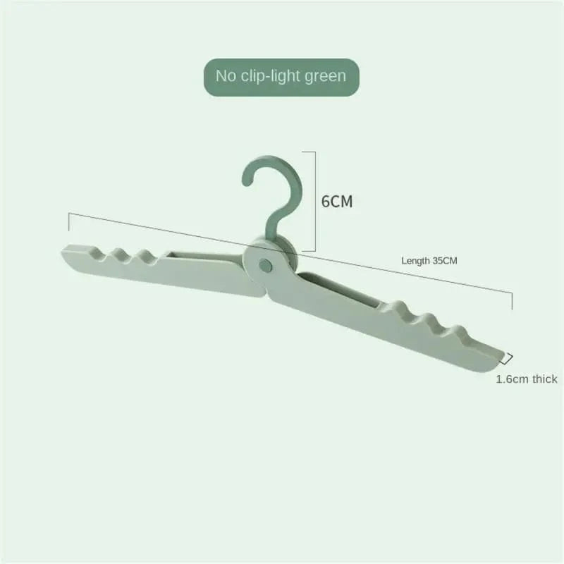 MOD 32 Clips Folding Clothes Dryer Hanger Windproof Socks Underwear Drying Rack Household Children Adults Storage Laundry Rack Green NoClip / CHINA
