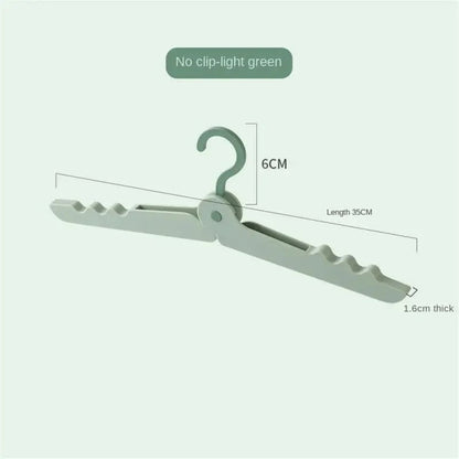 MOD 32 Clips Folding Clothes Dryer Hanger Windproof Socks Underwear Drying Rack Household Children Adults Storage Laundry Rack Green NoClip / CHINA