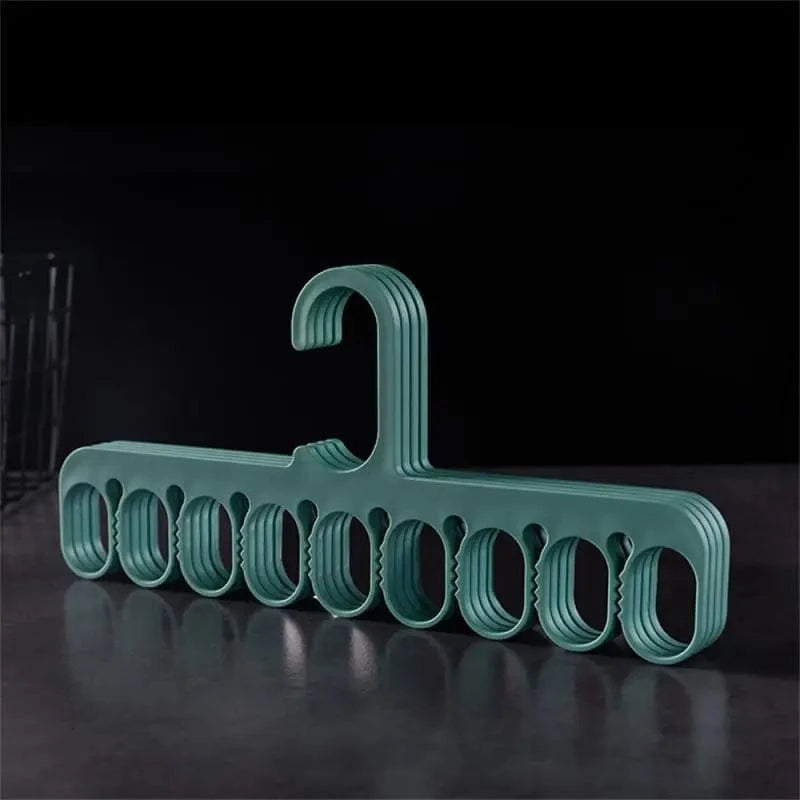 MOD 32 Clips Folding Clothes Dryer Hanger Windproof Socks Underwear Drying Rack Household Children Adults Storage Laundry Rack Green 9Hole / CHINA