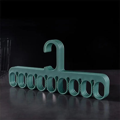 MOD 32 Clips Folding Clothes Dryer Hanger Windproof Socks Underwear Drying Rack Household Children Adults Storage Laundry Rack Green 9Hole / CHINA