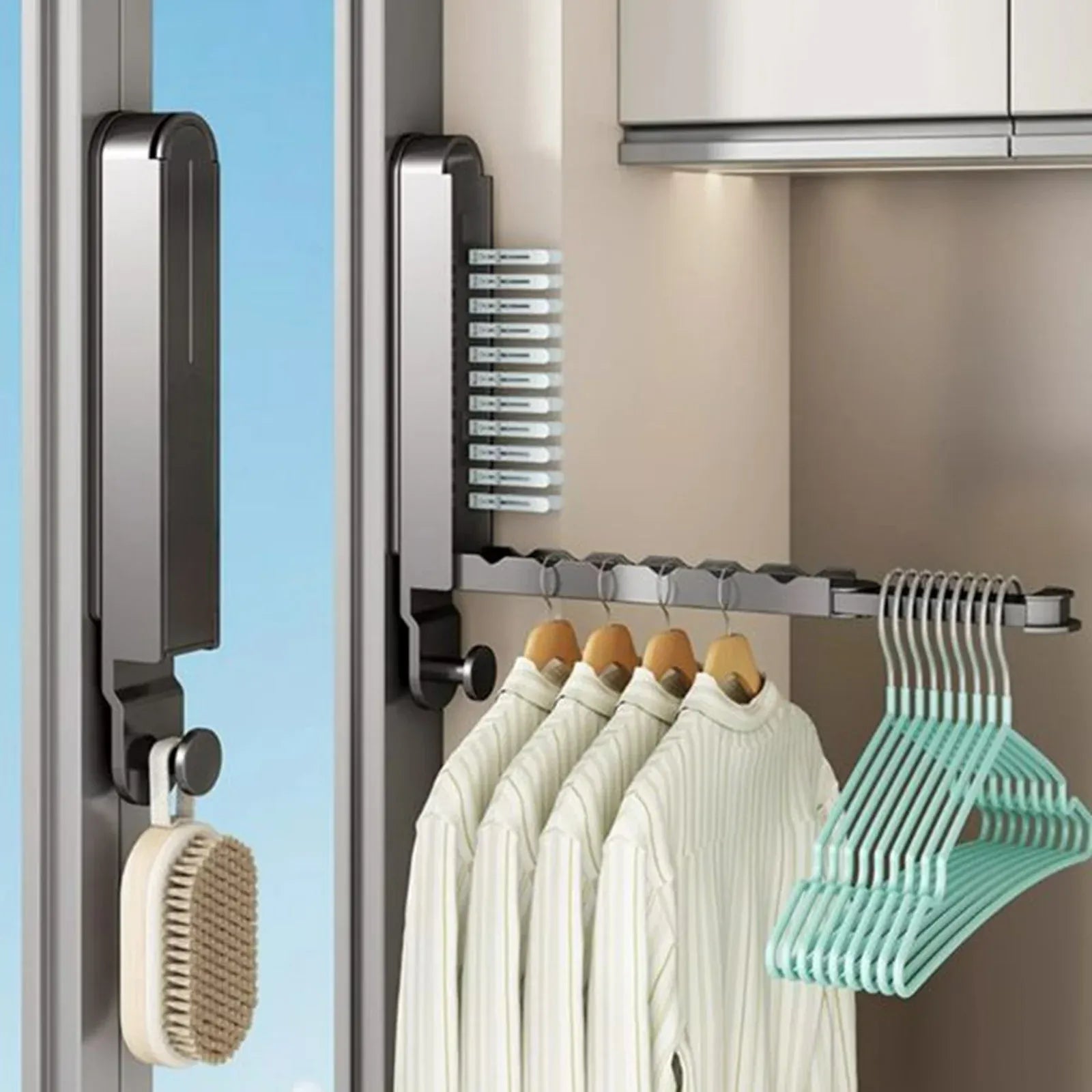 Petit portant vêtement pliable et rétractable - Aeraly
