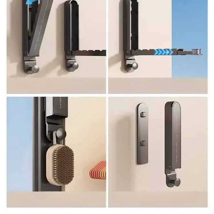 Petit portant vêtement pliable et rétractable Gris