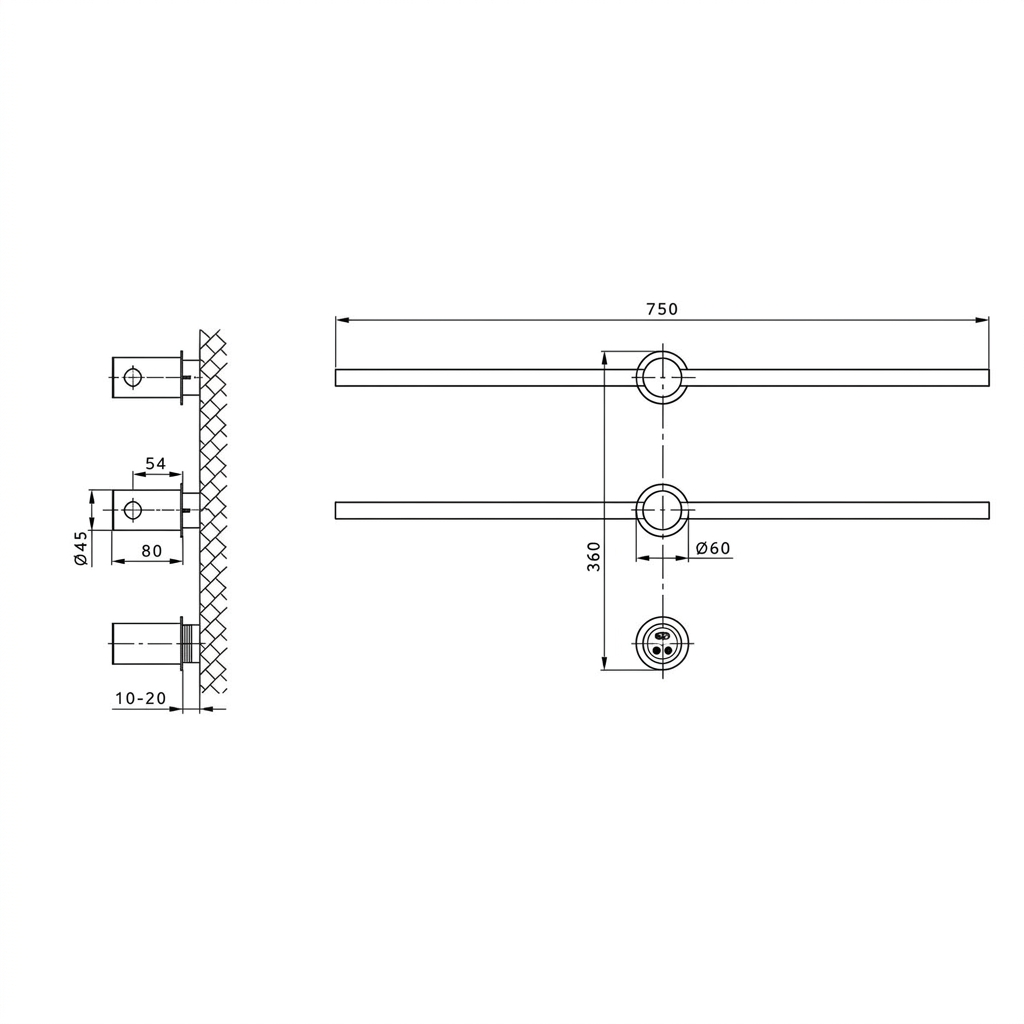 Petit Sèche Serviette Électrique Encastré - 76W Aeraly