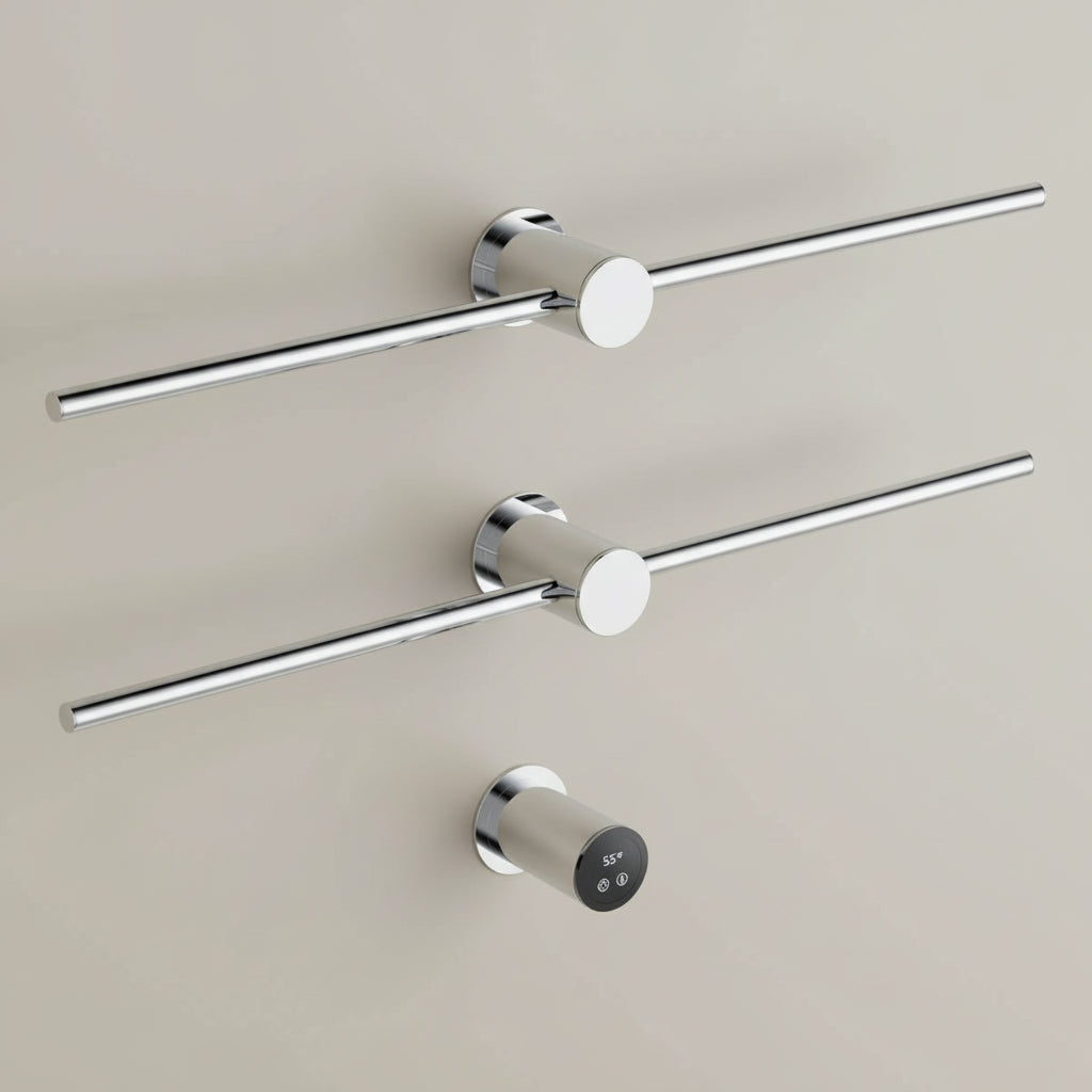 Petit Sèche Serviette Électrique Encastré - 76W Chrome Aeraly