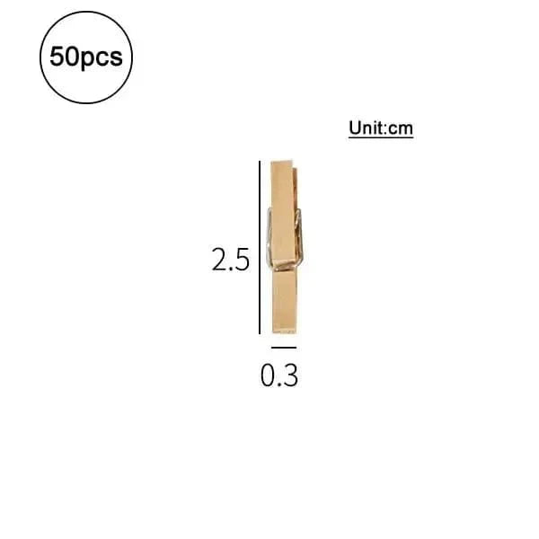 Petite pince à linge en bois naturel 50PCS - 2.5x0.3cm