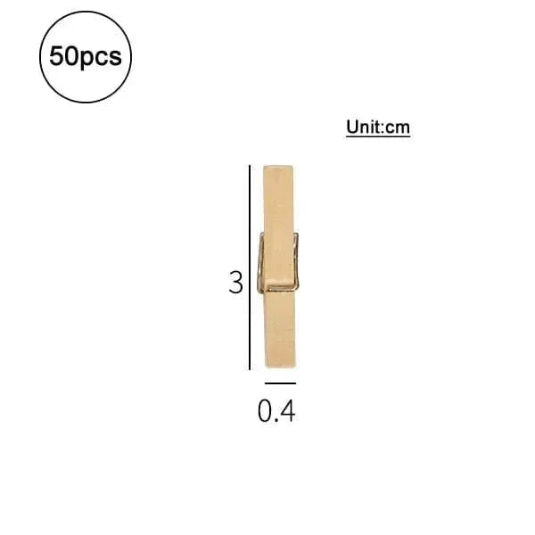 Petite pince à linge en bois naturel 50PCS - 3x0.4cm