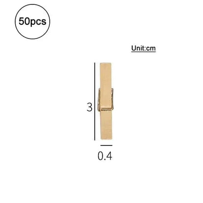 Petite pince à linge en bois naturel 50PCS - 3x0.4cm