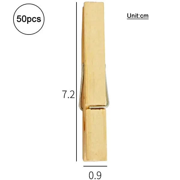 Petite pince à linge en bois naturel 50PCS - 7.2x0.9cm