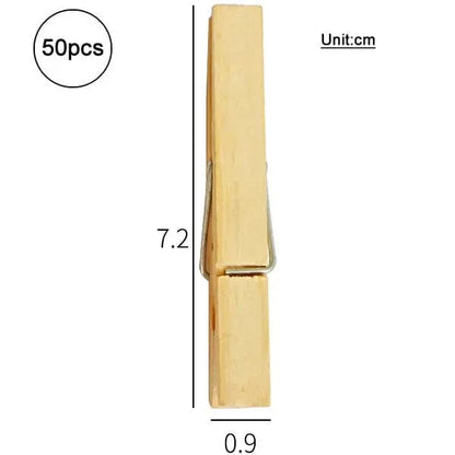 Petite pince à linge en bois naturel 50PCS - 7.2x0.9cm