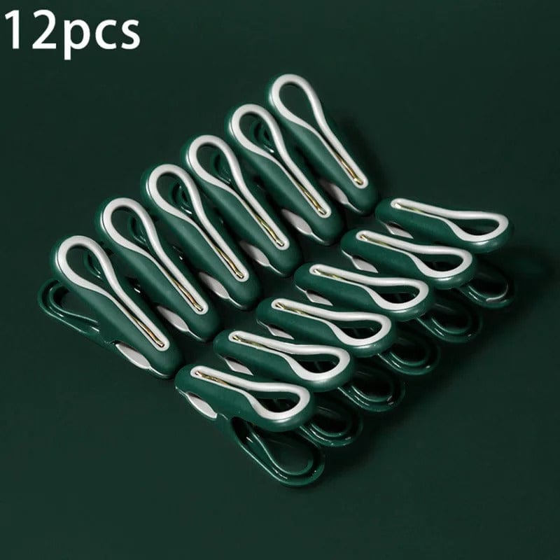 Petite pince en plastique design pour linge et vêtements d’enfants 12 pcs - Vert