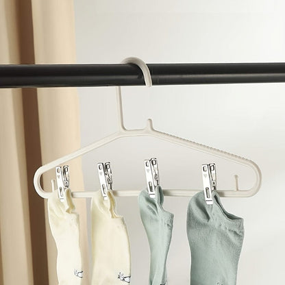 MOD 20pcs Stainless Steel Clothespins - Heavy Duty Windproof Laundry Clips with Non-Slip Grip, Rust-Resistant Multifunctional Metal Clips for Drying Clothes, Sealing Bags, Organizing Papers - Compact & Portable Household Esse 20Pcs