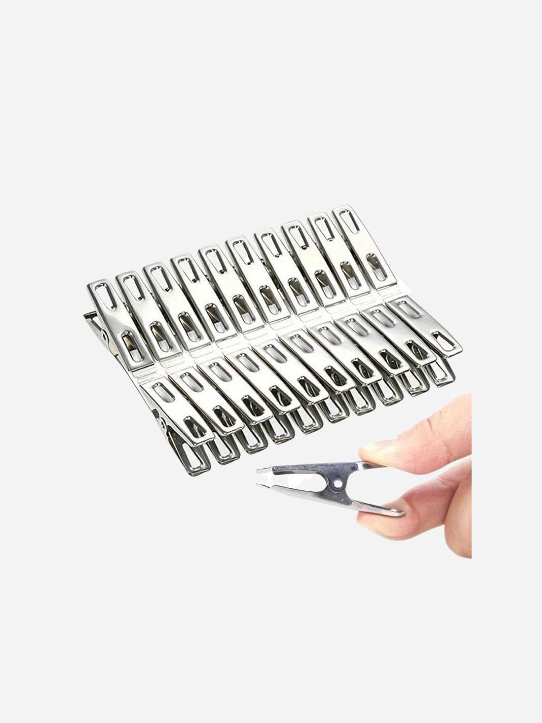 Pinces à linge inoxydables robustes - Séchage facile et sécurisé (20 PCS) 20 PCS