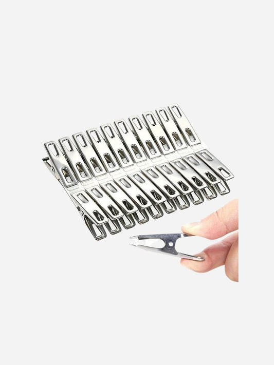 Pinces à linge inoxydables robustes - Séchage facile et sécurisé (20 PCS) 20 PCS