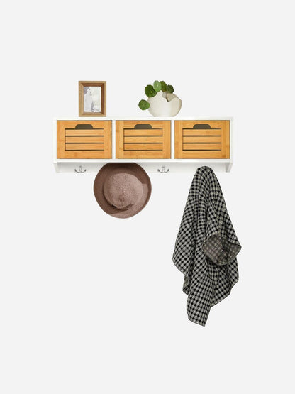 Placard mural couloir crochets paniers - Pratique et ingénieux pour optimiser l'espace de rangement