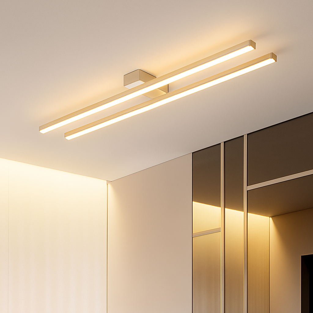 Plafonnier design industriel LED barre lumineuse TRAVE