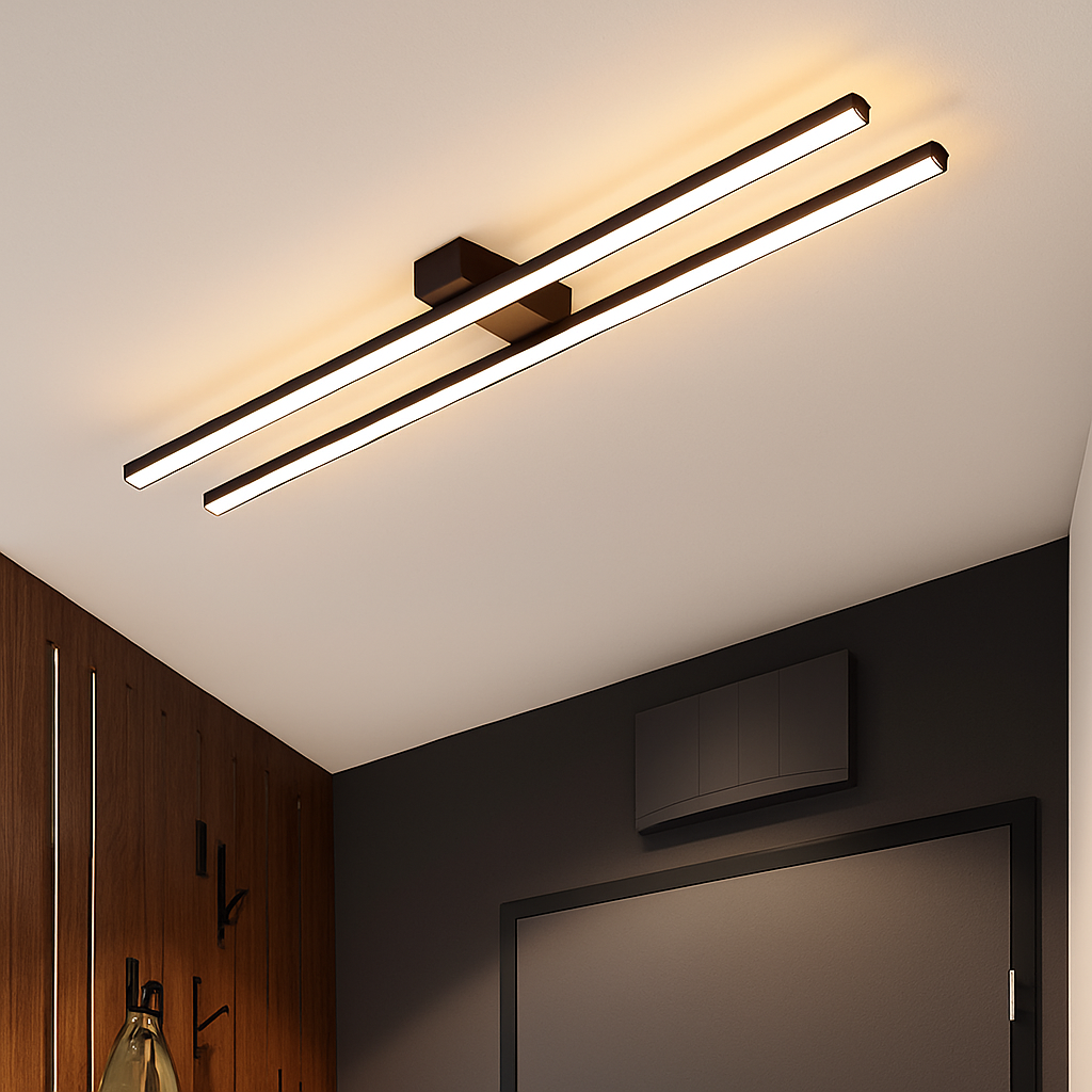 Plafonnier design industriel LED barre lumineuse TRAVE
