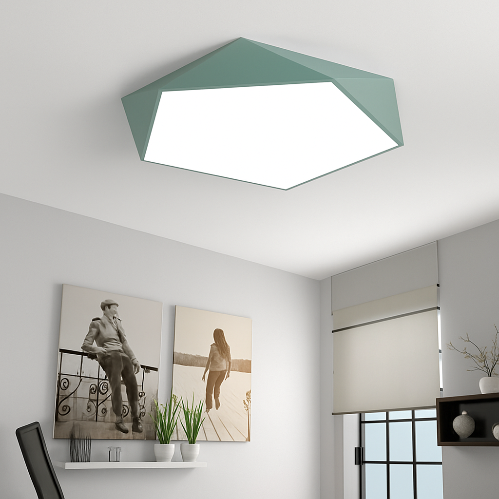 Plafonnier design LED géométrique de couleur POLIGONO