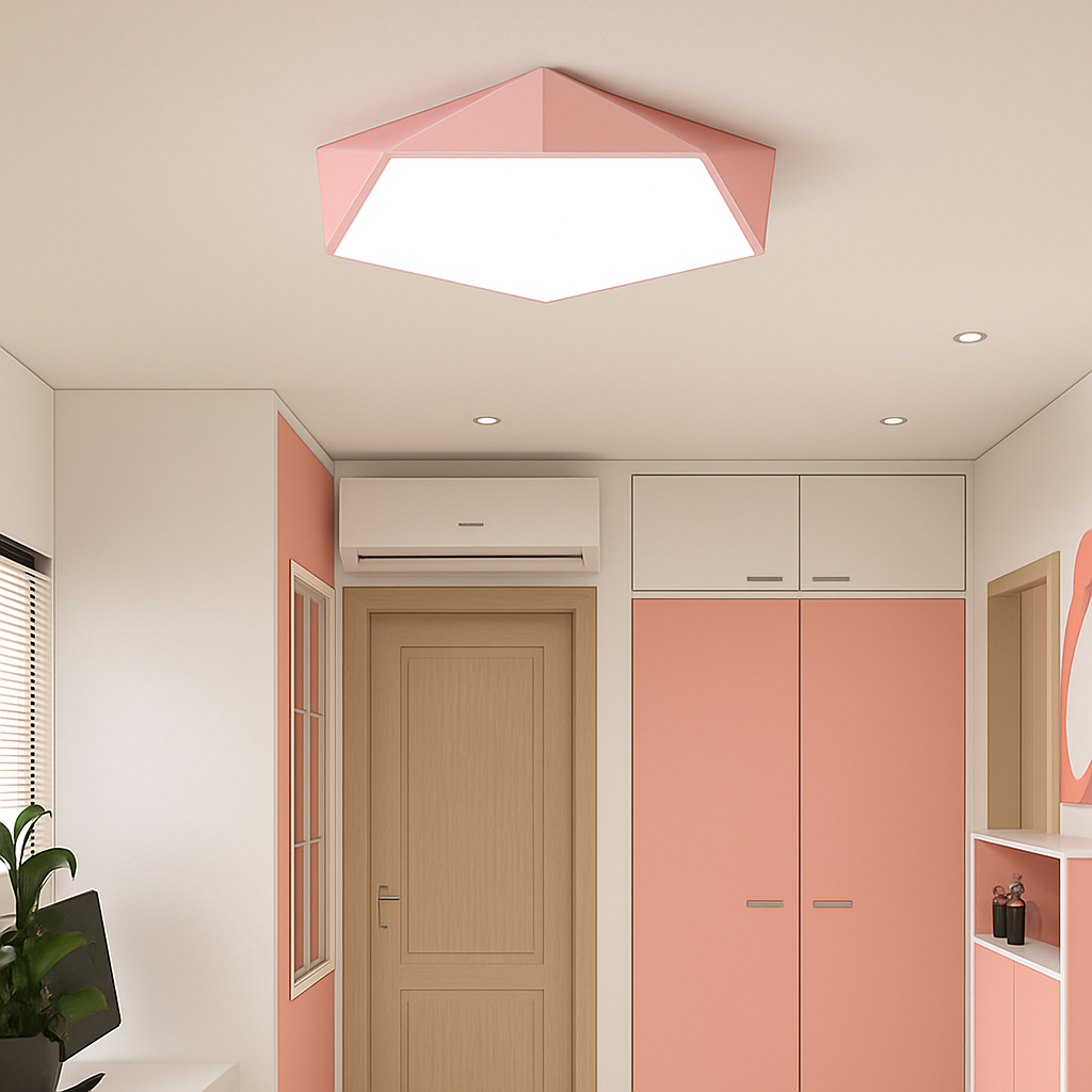 Plafonnier design LED géométrique de couleur POLIGONO