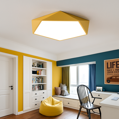 Plafonnier design LED géométrique de couleur POLIGONO