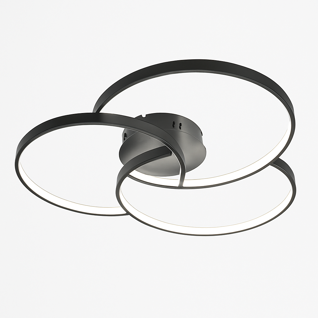 Plafonnier design LED rosace trois cercles TRIFORA