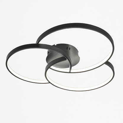 Plafonnier design LED rosace trois cercles TRIFORA