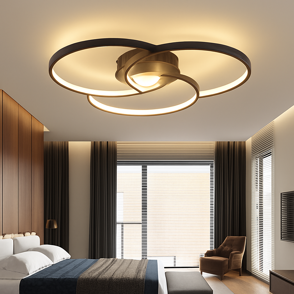 Plafonnier design LED rosace trois cercles TRIFORA