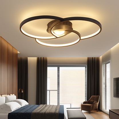 Plafonnier design LED rosace trois cercles TRIFORA