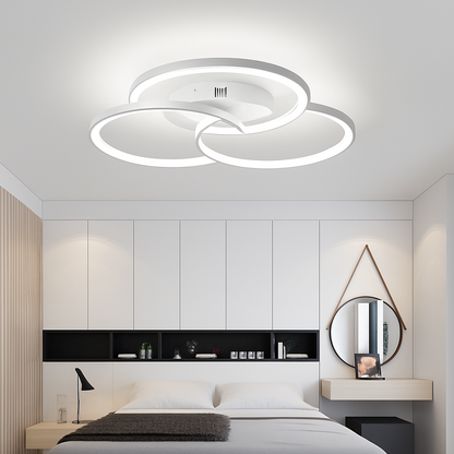 Plafonnier design LED rosace trois cercles TRIFORA