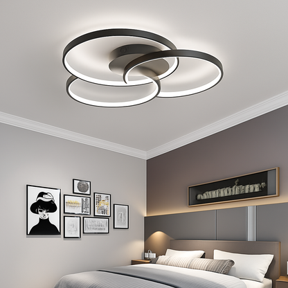 Plafonnier design LED rosace trois cercles TRIFORA
