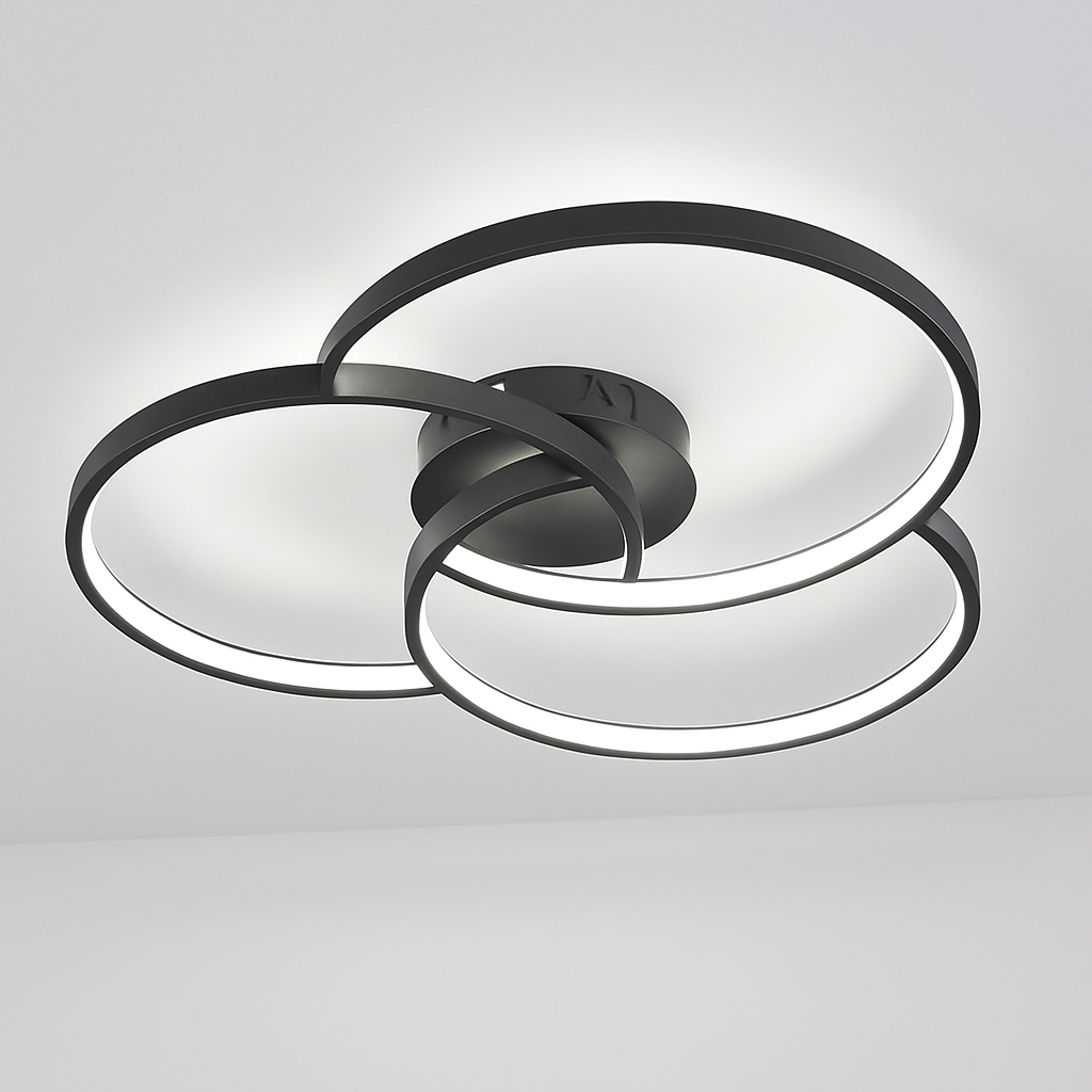 Plafonnier design LED rosace trois cercles TRIFORA