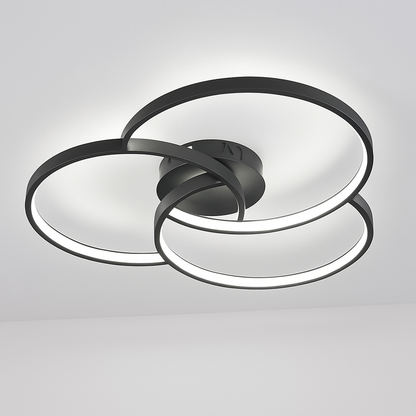 Plafonnier design LED rosace trois cercles TRIFORA