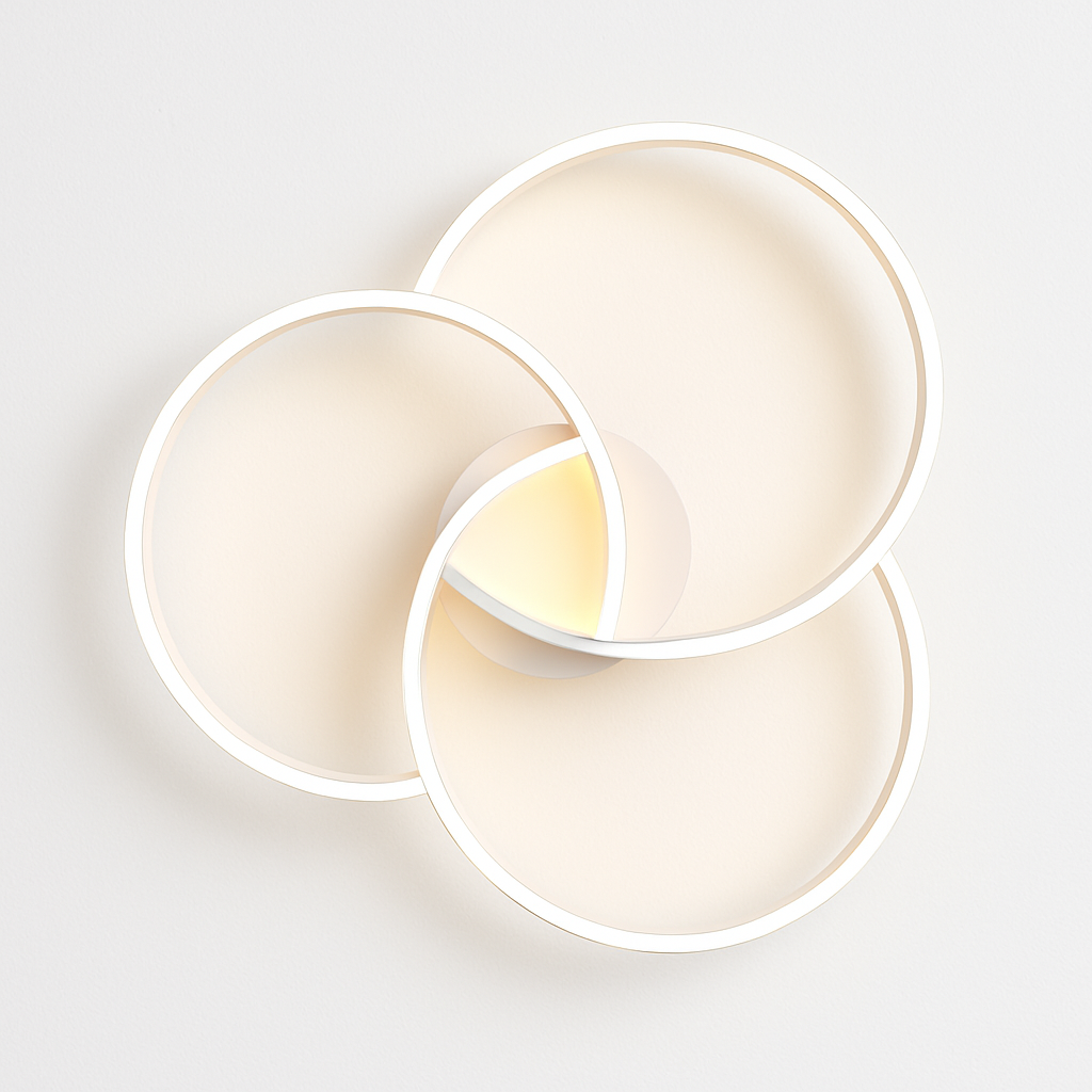 Plafonnier design LED rosace trois cercles TRIFORA