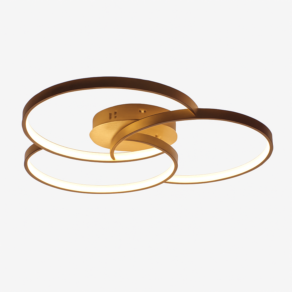 Plafonnier design LED rosace trois cercles TRIFORA