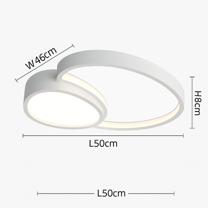 Plafonnier LED décoratif noir et blanc DUALIS