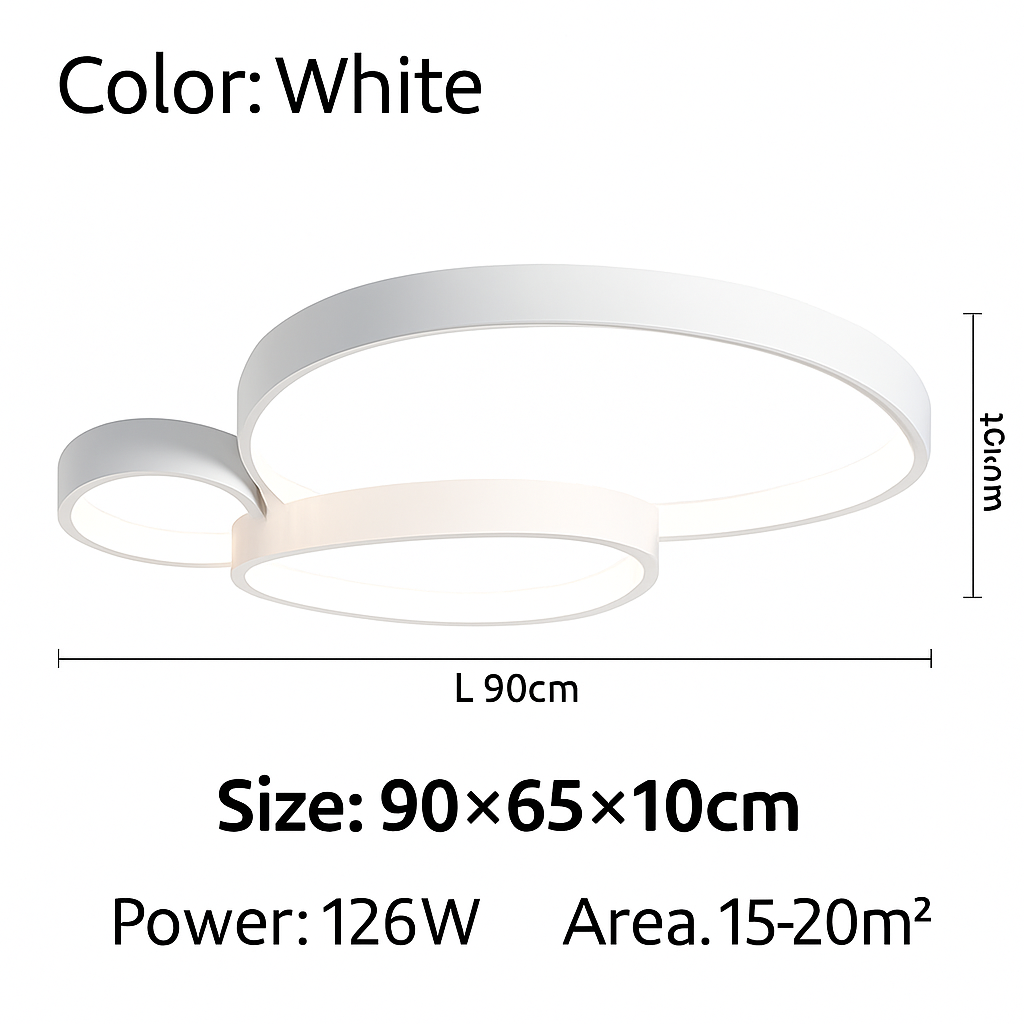 Plafonnier LED décoratif noir et blanc DUALIS