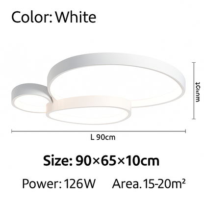 Plafonnier LED décoratif noir et blanc DUALIS