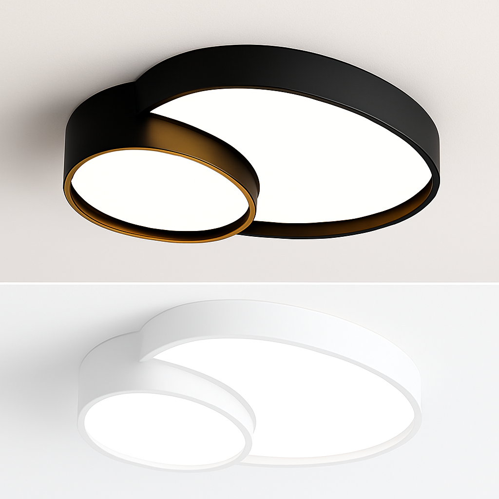 Plafonnier LED décoratif noir et blanc DUALIS