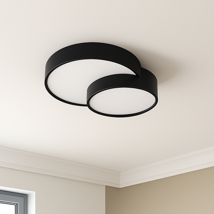 Plafonnier LED décoratif noir et blanc DUALIS