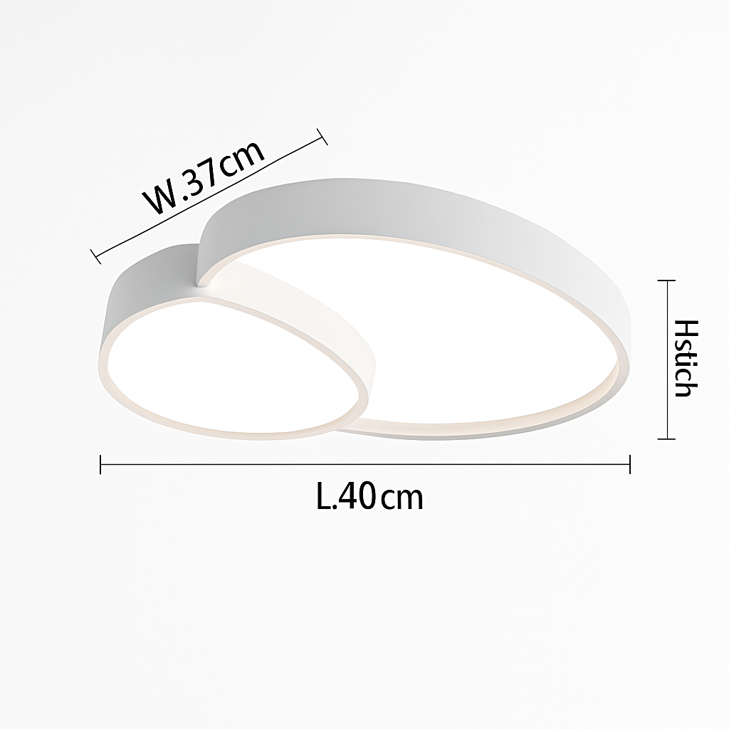 Plafonnier LED décoratif noir et blanc DUALIS